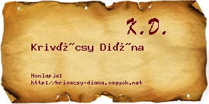 Krivácsy Diána névjegykártya