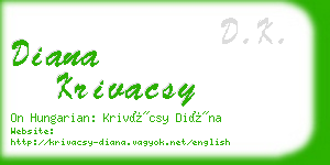 diana krivacsy business card